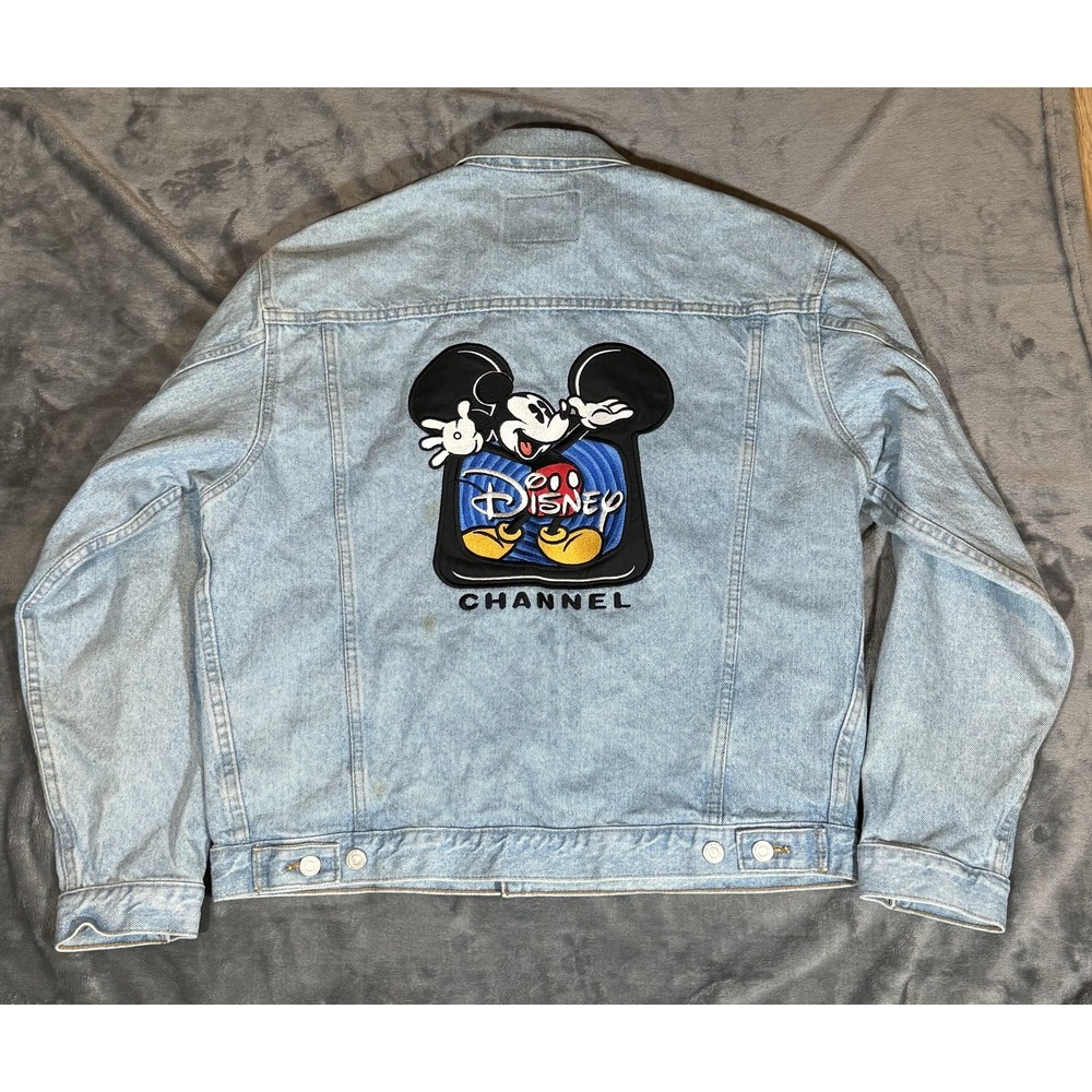 Vintage International Denim Jacket Mens Large Blue Disney Channel Mickey Mouse